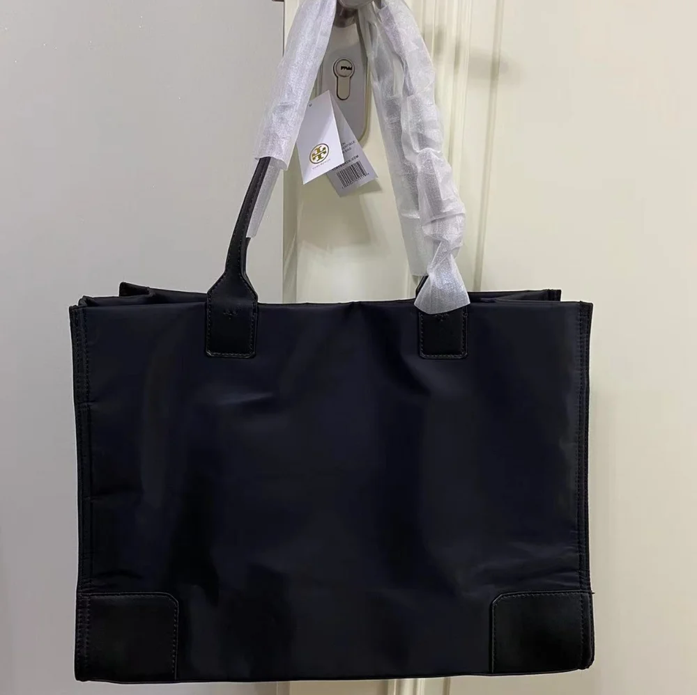 Tory Burch Ella Logo Tote Bag Black - Picture 4 of 5